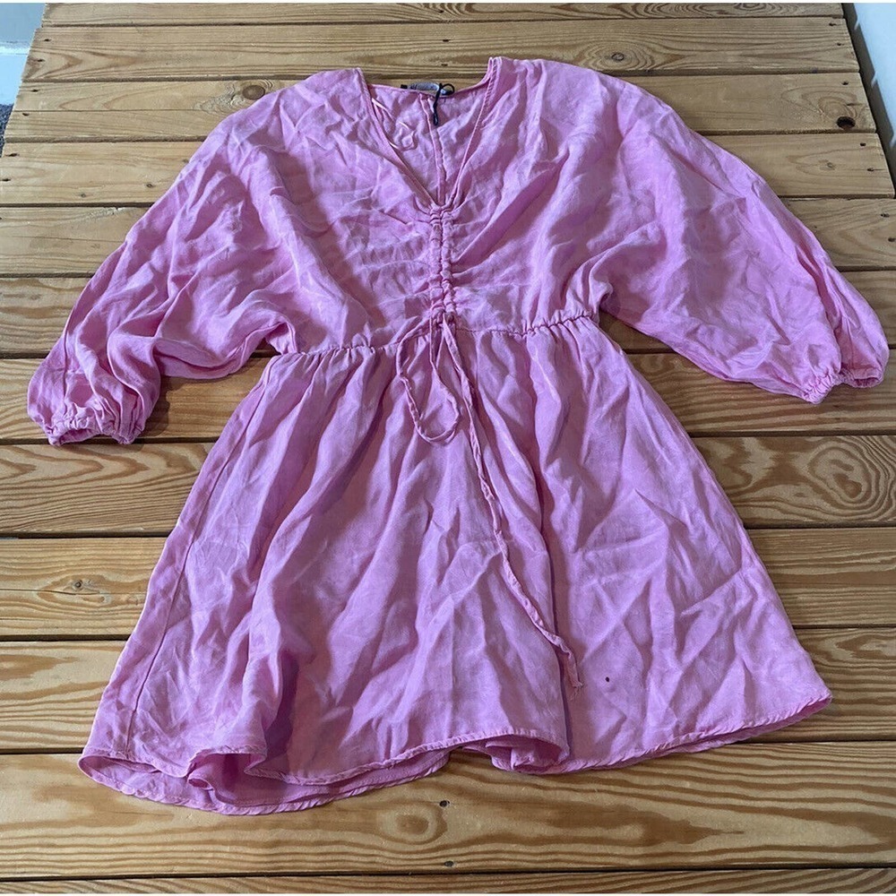 Zara Cinch Front Dress Size Medium Women’s Pink